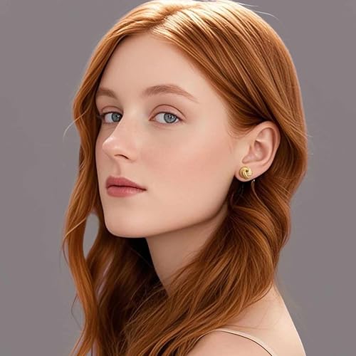 Eloqueen 14K Gold Stud Earrings for Women Gold Earrings for Women Earring Graceful and Interlaced Design Womens Cute Dainty Stud Earring2