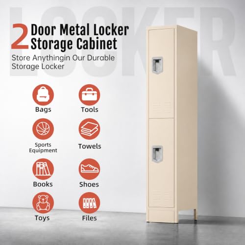 Image of BUTISOW 2 Door Metal Storage Locker for Gym Office, Heavy Duty Steel School