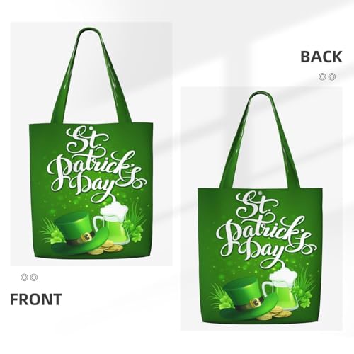 Happy St Patrick's Day Ireland Canvas Totes Bag Shoulder Bags Shopping Crossbody Travel Handbag 13.8 X 15.4 inch3