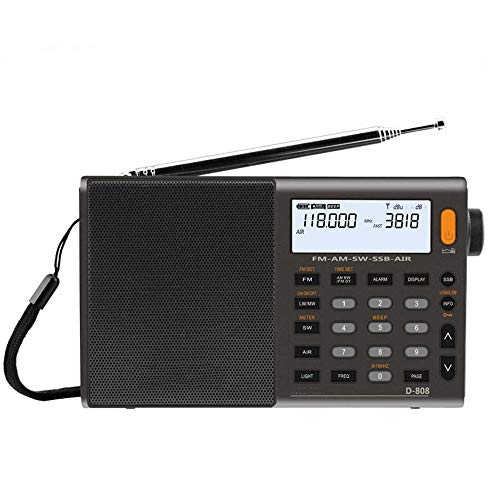 D-808 Tragbarer Digital Radio FM Stereo/SW/MW/LW SSB AIR RDS Multi-Band-Radio-Lautsprecher mit LCD-Anzeige Radiowecker