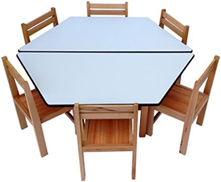 Kids Preschool Activity Study Table Chair Set (White)