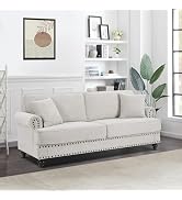 Chenille Loveseat Sofa - Comfy and Stylish for Living Room, Office, Apartment (Beige)