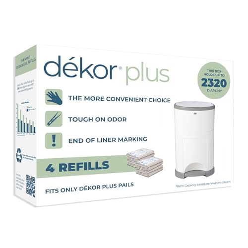 Diaper Dekor Plus Diaper Pail Refills | 4 Count | Most Economical...