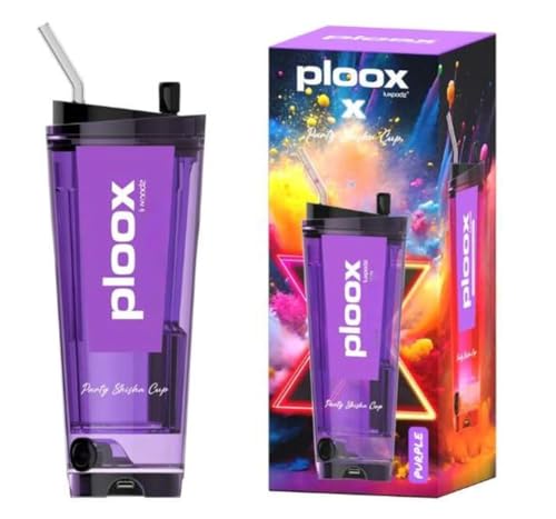 Ploox Portable Hookah with Light & Remote Control (Party Cup - Purple)