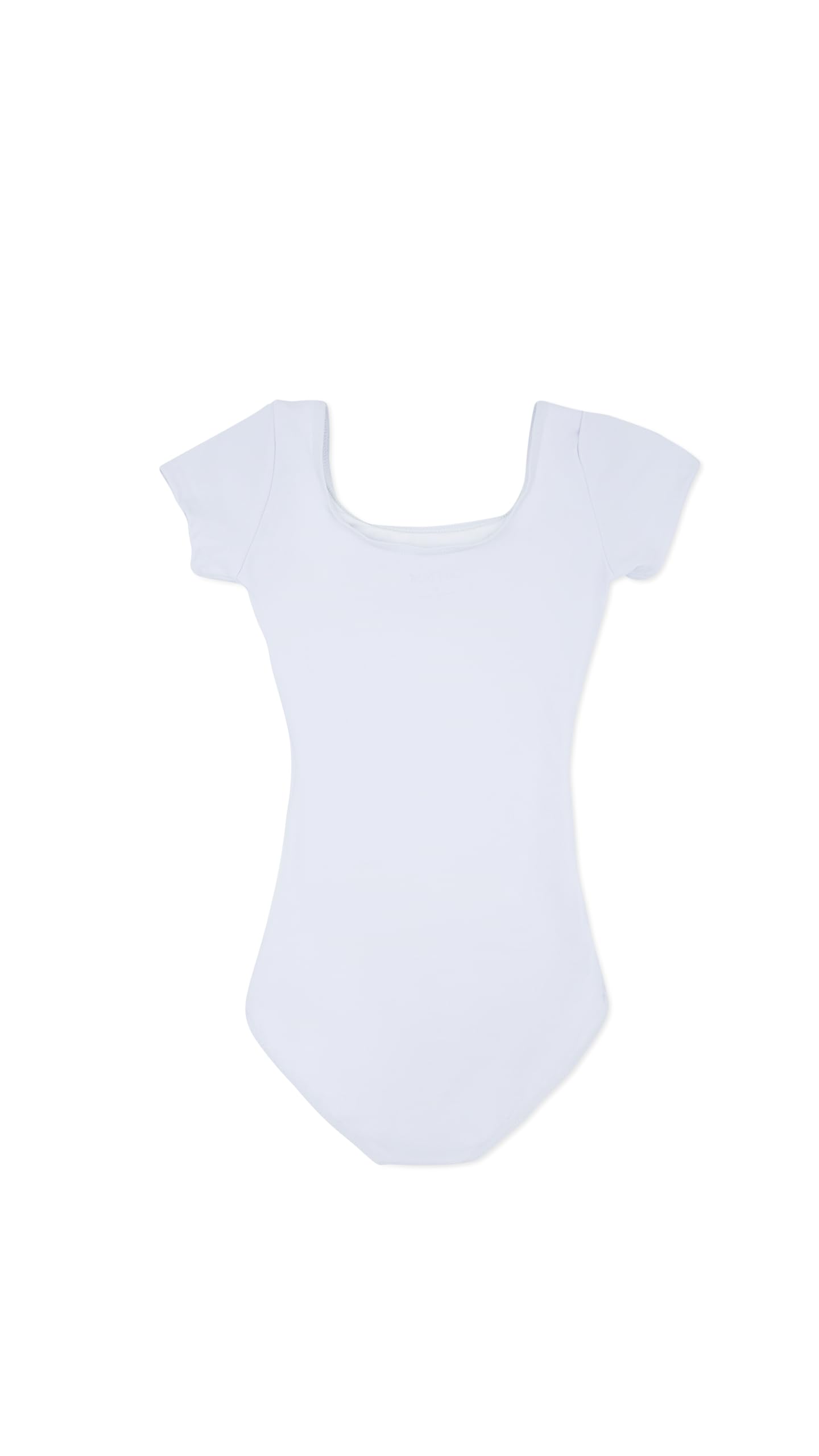 Capezio Leotardo de manga corta para niñas, Blanco, Medium