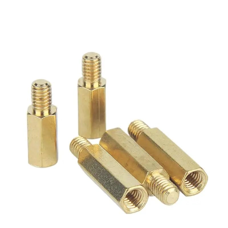 100 teile/los M3 * L + 2,5/3/4/5 Messing säule schraube einzigen kopf hex gehäuse kupfer mainboard raum abstandsbolzen(M3x18x2.5)