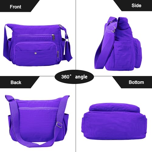 2Pcs/Set Women's Nylon Crossbody Bag – Lightweight Water-Resistant Shoulder Purse with Multiple Pockets for Travel & Work3