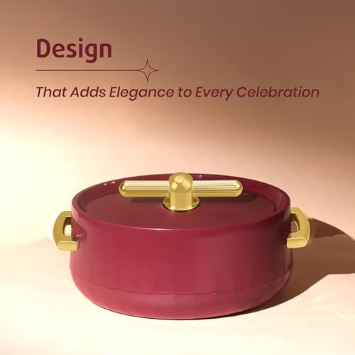Image of SELVEL Elegance Casserole | Advanced PU Insulation | Elegant Design Hot Pot | Hot Case Keeps Food Hot & Fresh for Hours | Serve Chapati, roti, Biryani and More (Royal Maroon, 1700)