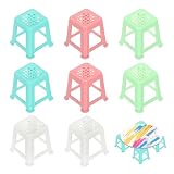 PATIKIL 8Stk Mini Leinwandständer Für Malerei Kunststoff Kleine Mini Leinwandfüße Erhöhungen Rutschfeste Höhenunterstützung Lackgusszubehör Blau/Rosa/Weiß/Grün