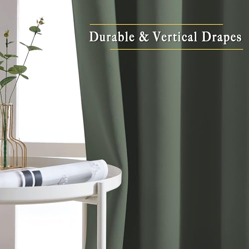 NICETOWN Blackout Curtains 2 Panels - Curtains 84 Inch Long,Room Darkening Grommet Drapes for Bedroom Living Room Windows (52 by 84 Inches,Dark Mallard,Set of 2) by NICETOWN - Used condition - Image 5