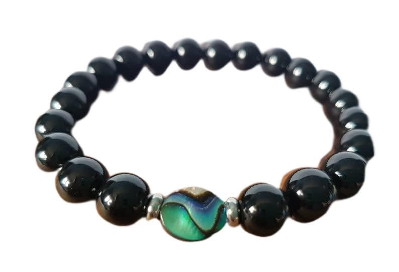 Bracelet en onyx noir 10mm pour la méditation et la sérénité