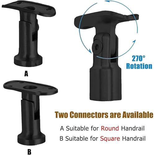Poste de acero inoxidable para barandilla de vidrio negro de 85 cm y fijación de escaleras 6