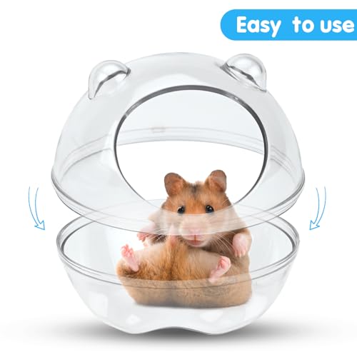Fadcaer Hamster Sand Bath Container,Small Animal Bathtub with Sand Shovel,Transparent Hamster Toilet Hamster Bathroom for Gerbil Dwarf Hamster Guinea Pig Pet Cage Accessories (14 * 14 * 11 cm) - Image 3
