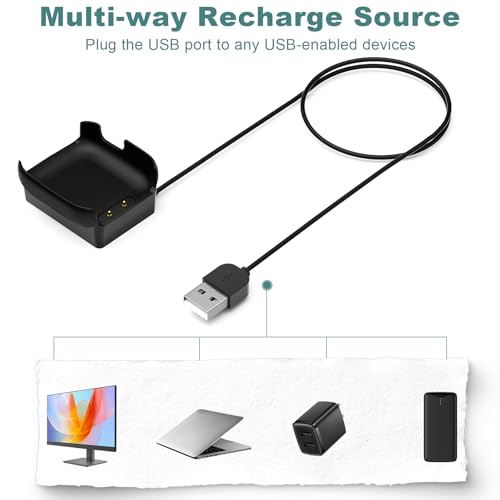Image of Compatible with Cosmo Jr Track 5 Charger Portable Magnetic Charging Stand | (Not for Cosmo JrTrack 4 3 2 1 SE)Replacement USB Charging Dock Cable Cord Accessories for Jrtrack 5 Kids Smart Watch-Black