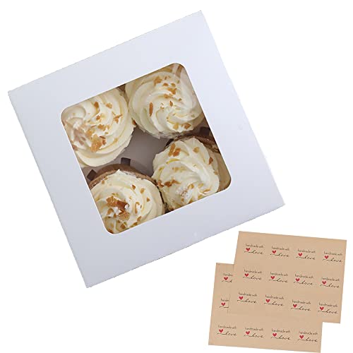 GylSun 15 cajas de 4 cavidades para tartas con ventana e insertos