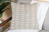 VAGMINE Embroidered Linen Square Decorative Accent Throw Pillow Cover - for Master Bedroom, New Home