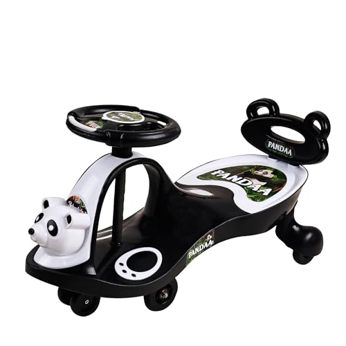 Image of Santoz Baby Panda Face Magic Car | Ride on Baby Car | Kids Push car | Swing Car | Comfortable Seats with Streeing Light and Music and with Back Support Swing car | Kids Age 3+ (Panda Face Black)
