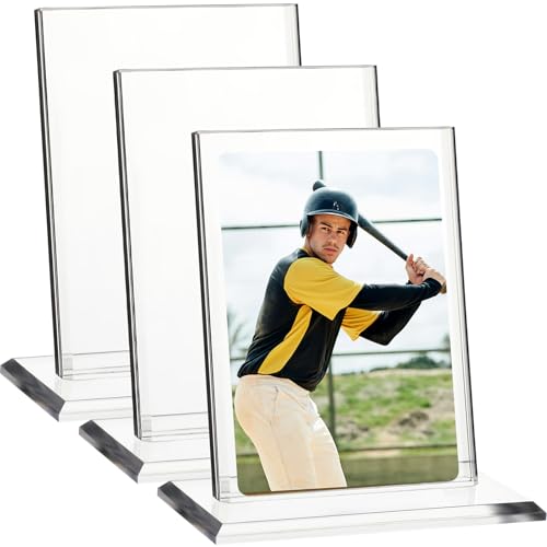 Mudder 1 Pack Acrylic Baseball Card Frame Display Stand Trading Card Holder Clear Display Stand