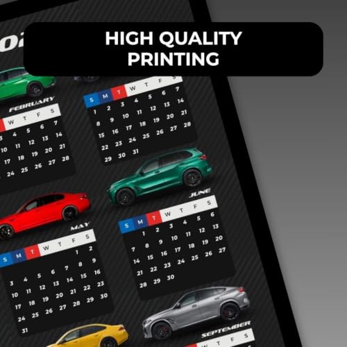 Image of Funk You Store BMV M Calender 2026 Poster | A3 Sized (42 x 29 cm) BMV Calendar 2026 Poster for Wall | M5, M4, M3 and more | Car Posters for Wall | New Year Calender for Car Guy (B 031)