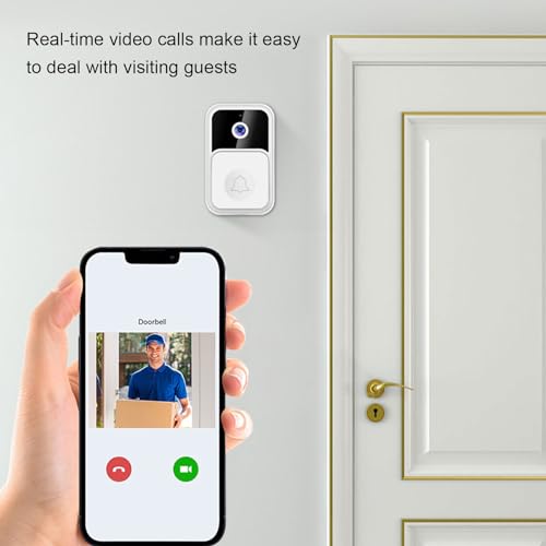 Zunate Wireless Video Doorbell Camera WiFi HD Security Camera 90° Wide Angle Night Vision 2-Way Audio Up to 128GB SD Card Storage - Image 2
