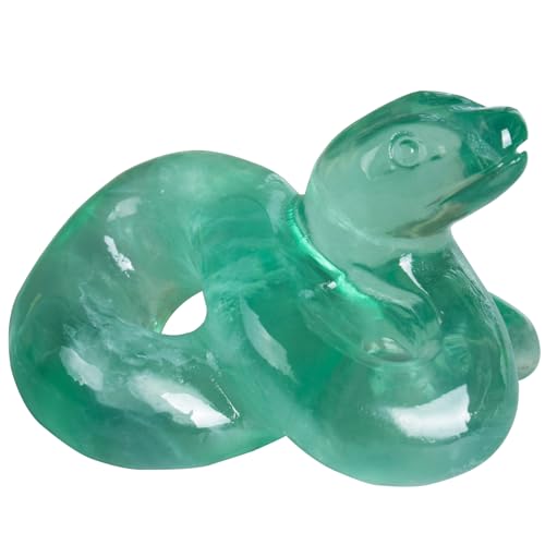 Ytbeoxk Natural Crystal Snake Figurine Decor, 2 Inch Hand Carved Fluorite Serpent Sculpture for Pendant, Reiki Healing Crystal Animal Statue Home Decor, Feng Shui Gifts for Chinese Year of Snake