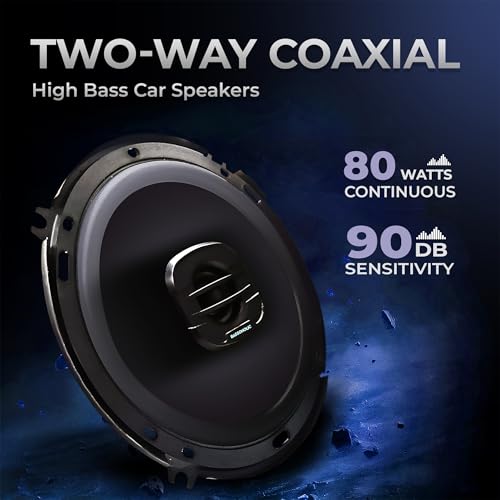 Image of BASSOHOLIC BLSP06 6 inch 2-Way Coaxial Car Speakers | High Bass with Imported Rubber Edge Cone | Powerful Sound & Crystal-Clear Treble | Universal Fit for Cars, SUVs & Trucks