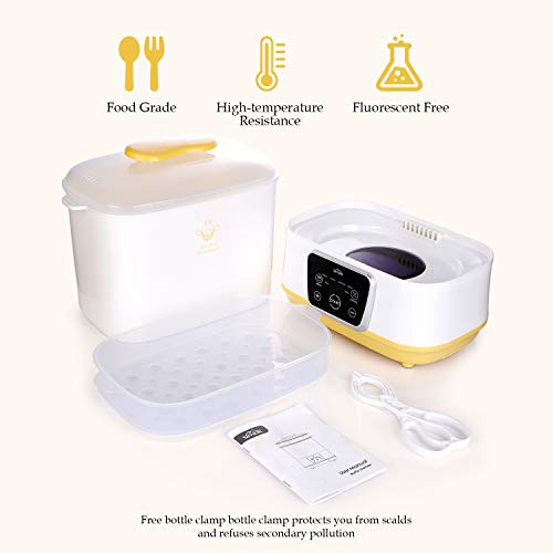 SIMBR Baby Bottle Warmer, Bottle Sterili-zer and Dryer 600W, 12 Bottles Capacity, 5-in-1 Multifunctional Electric Steam Sterili-zer with LED Touch Screen, 360° Steam Dis-Infection & Drying, BPA Free - Thumbnail 7