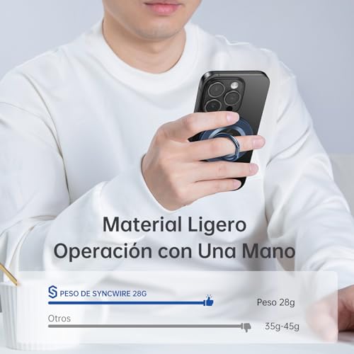 Soporte magnético para teléfono de dos caras SYNCWIRE compatible con iPhone 16 y 15 Pro Max 4