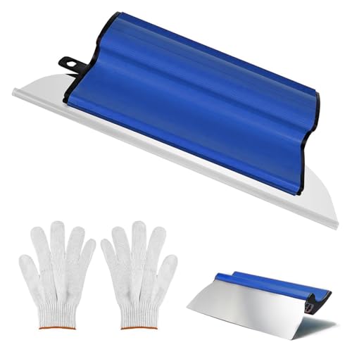 Flächenspachtel 25cm, Spachtel Werkzeug mit Ergonomischem Z-Griff und Austauschbarem 0,35 mm Edelstahlklinge, Flexible Skimming Blades Wandwerkzeuge zum Verputzen von Wänden und Decken