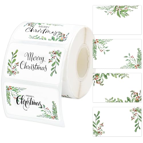 Whaline Christmas Direct Thermal Label Xmas Holly Berry Coding Label Sticker ȔST[}x v^[ fJ[ NX}Xp[eB[rWlXp 500