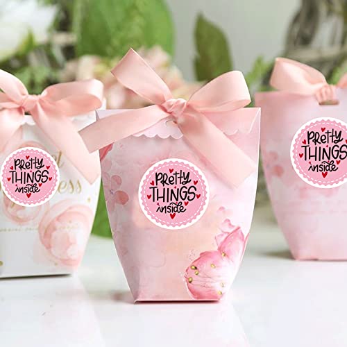 Wootile WOOTILE2022021603 Pretty Things Inside Stickers-Round Pink Small Business Thank You thumb #5