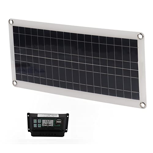 Panel Solar, 30w 30a 12v 24v Kit Panel Solar Silicio Policristalino, Panel De Energía Solar Portátil Ligero Con Controlador Para Rv, Camper, Shed, Caravana, Barco, Marina, Remolque Panel Solar, 30w 30a 12v 24v Kit Panel Solar Silicio Policristalino, Panel De Energía Solar Portátil Ligero Con Controlador Para Rv, Camper, Shed, Caravana, Barco, Marina, Remolque