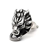 [silver KYASYA]シルバー925 メンズ ウルフピアス スタッド silver 銀 アニマル 金属アレルギー対応 片耳一点 父の日 イヤリング 男性