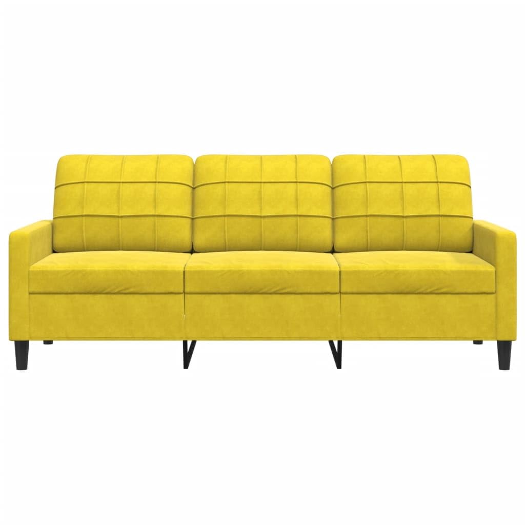 Homgoday Divano a 3 Posti Giallo 180 cm in Velluto, Decor da Mobili Divani per Esterno da Giardino, Letto Divano, Divanetto per Terrazzo Esterno Arredamento