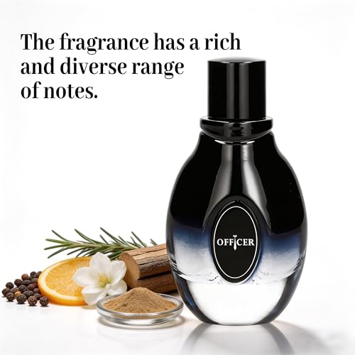 Image of A CENTER Officer Men's Cologne | 100ml Woody Fougere Eau de Parfum | Fresh Bergamot & Leather Scent | Premium Cologne Gift for Him