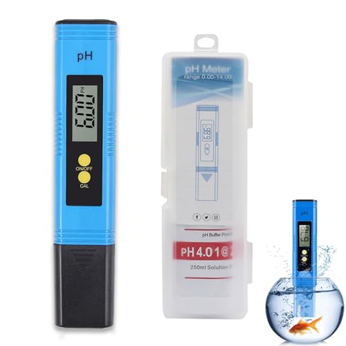 4 Pcs Ph Pen, Ph Meter, Easy to Use Ph Tester for Water 0.00-14.00 High-Density Test Range Ph Meter for Water for Household Drinking Water Pools Indoor Soil Aquariums