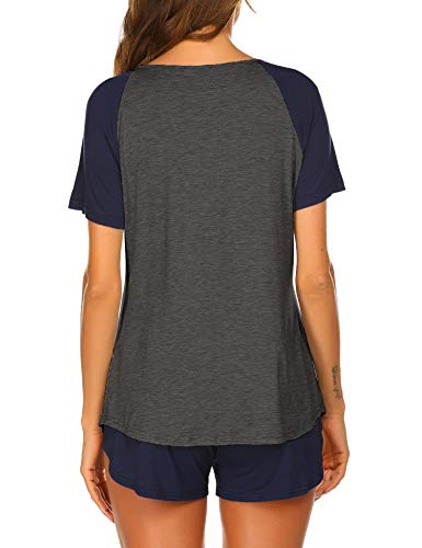 Ekouaer Women's Pajama Short Sleeve Sleepwear Soft Pj Set Top And Shorts Pajamas Set #TOP3