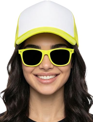 Image of Funky Junque Foam Trucker Hat, Trucker Hats for Women & Men - Blank Adjustable Snapback Mesh Back Baseball Cap
