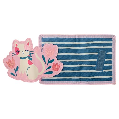 Image of Stephen Joseph, Kids Wallet, Tri-Fold Bi-Fold Wallet for Boys & Girls with Zipper Coin Pocket, Durable Polyester Small Wallet for Kids, Cute Designs for School & Travel, Pink Cat