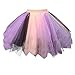 Produktbild LOPILY Damen Tüllrock Asymmetrisch Saum Faltenrock Ballet Tanzrock Tütü Karneval Kleidung Frauen Mädchen Minirock Elastischer Band Unregelmäßiger Petticoat Swing Balletrock