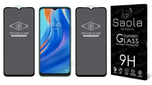Image of Saola Ultra Privacy Tempered Glass For Tecno Spark 7 (PACK OF 1) with Free Installation Kit. (In-Screen FingerPrint Lock will not work with the Privacy Guard because of it's Spy Coating) - 6.5 inch