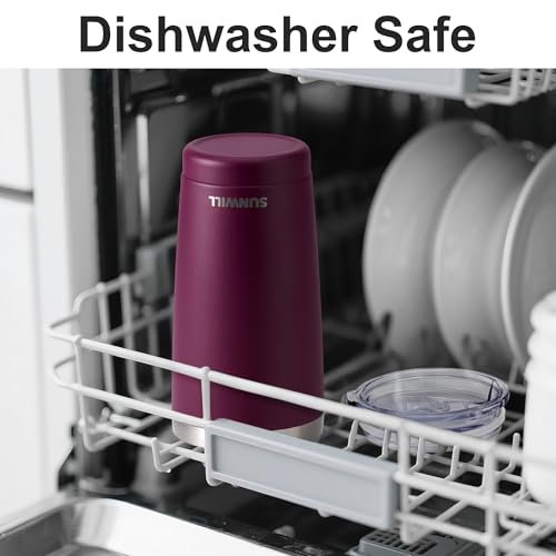 Image of SUNWILL Travel Coffee Tumbler 20 oz, Insulated Mug with Lid, Stainless Steel Cup for Hot and Cold Drinks, Powder Coated Plum