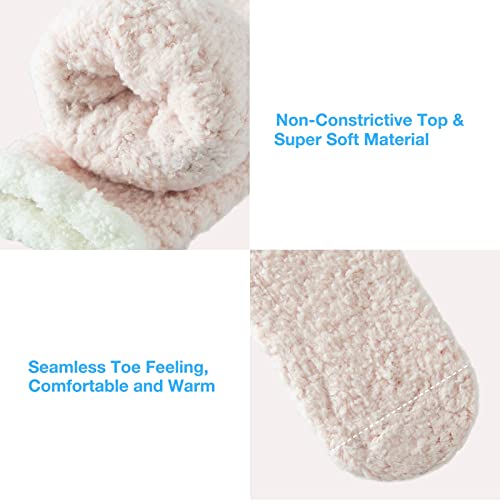 Image of Bulinlulu Fuzzy Socks with Grips Plush Sleep Cozy Winter Soft Hospital Fluffy Socks for Womens Mens Gifts
