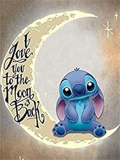 Diamond Painting Kits with Tools, Meecaa Stitch Moon I Love You to The Moon and Back DIY 5D Full Drill Cross Stitch Diamond Mosaic Art Crafts 30x40cm (Stitch)