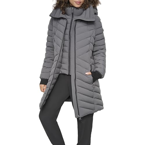 DKNY Women's Bib-Front Light-Weight Puffer2