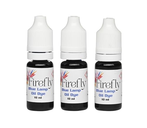 Firefly Fuels Lamp Oil Dye â€“ Blue Color Drops for Paraffin or Tiki Torch Fuel - Custom-Colored Lamp Oils for Holiday Decor, DIY Projects, and Liquid Light Effects â€“ 3 x 10ml Bottles