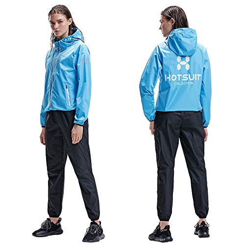 HOTSUIT Trajes de Sudoración para Mujer Pérdida de Peso Duradera Sauna Trajes de Sudor Entrenamiento Fitness, Azul, M