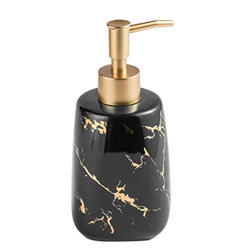 SELLONWANELO Hand Soap Dispenser Pump Black Marble Lotion Bottle Bathroom Kitchen Accessories Countertop