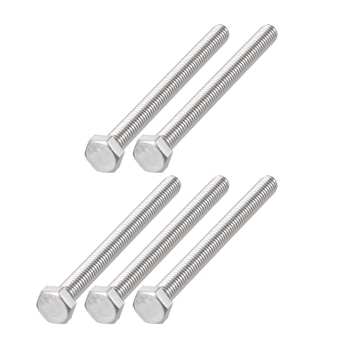 Image of METALLIXITY Hex Head Bolts (5 /16-18 x 4 inch) 5Pcs, 304 Stainless Steel 18-8, Fully Threaded, External Hex Drive, Plain Finish, Hex Head Screw Bolt, Silver