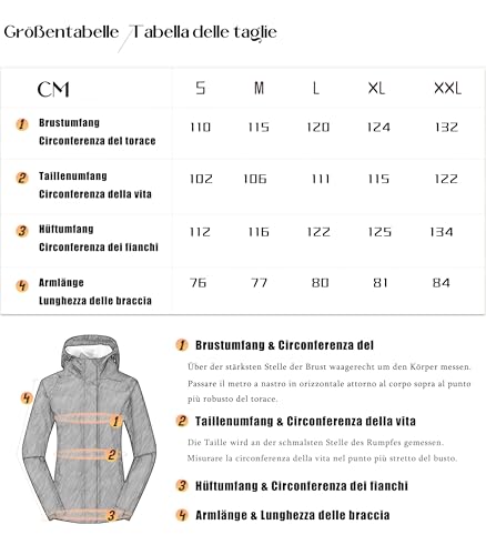 DCmount Regenjacke Damen Wasserdicht übergangsjacke damen Outdoor Wanderjacke softshelljacke für damen mit Kapuze